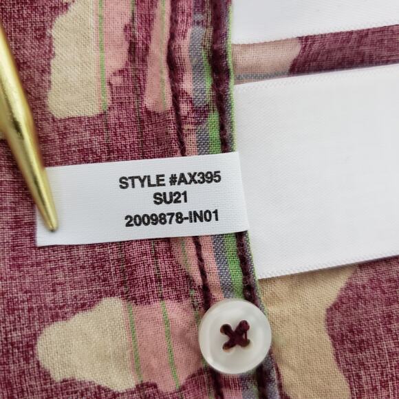 J. Crew Indian Madras Camp Collar Shirt  Short sleeves Men M Palm Print Amara - Picture 14 of 14